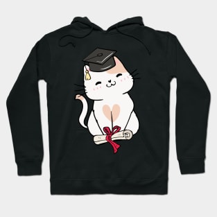 Funny White cat is graduating Hoodie